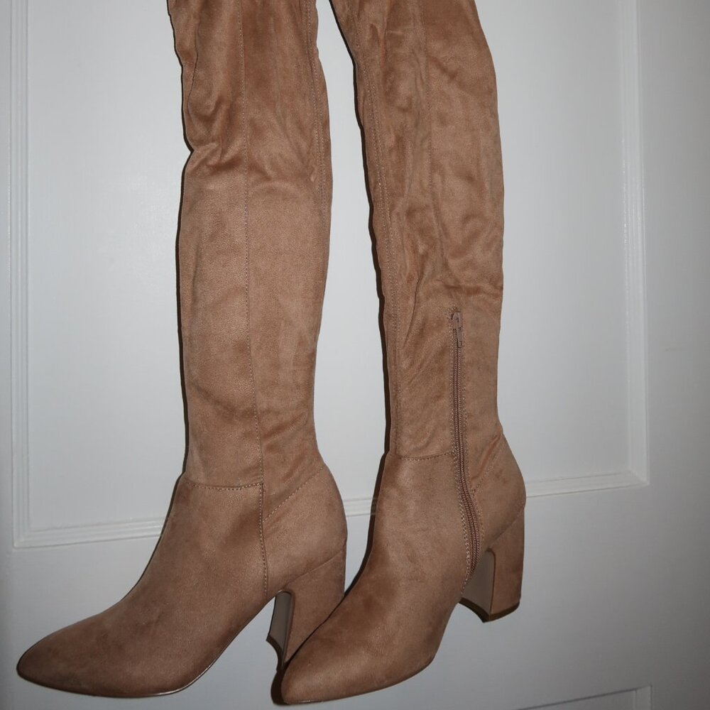 PrettyLittleThing over the knee faux suede boots size 7